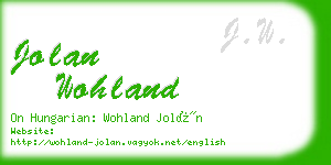 jolan wohland business card